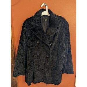 VTG XOE New York Made in USA Black Double-breasted Peacoat Sz M EUC